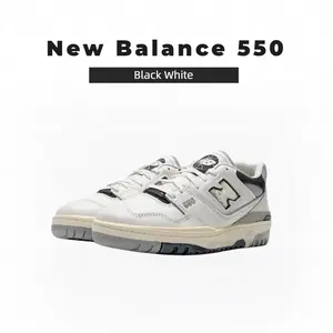 New Balance 550 BB550VGB Vintage Pack Concrete Black White Sneakers for Men Women