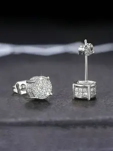 1 Pair Gorgeous Cubic Zirconia Stud Earrings For Women For Wedding Engagement Anniversary Party Jewelry Valentine's Day, Ear Studs