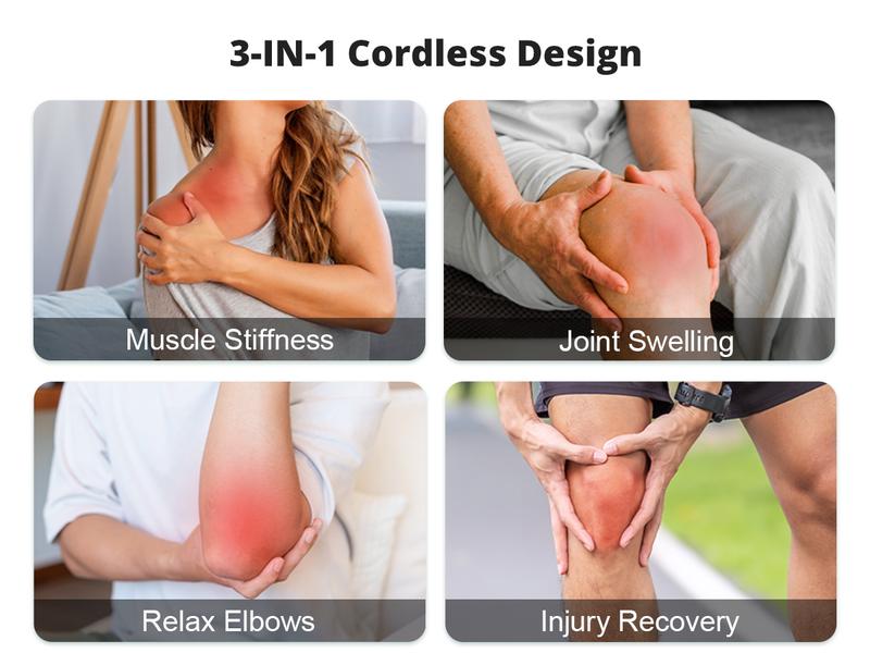 Medcursor Cordless Heated Knee Massager with LED Touch Screen 3 Vibration Modes & 3 Heating Levels Ergonomic Design for Comfortable Relaxation Ideal Christmas Gift for Parents Adjustable Settings