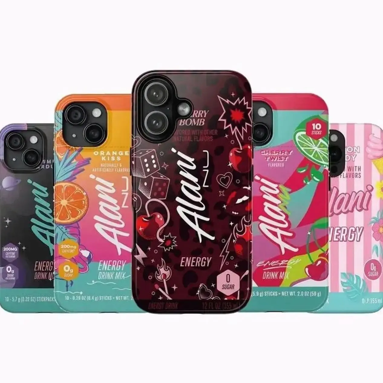 Alani Energy Drink Aesthetic Phone Case – Cherry Bomb Y2K Cover Compatible with iPhone X, 11, 12, 13, 14, 15, 16, 17 Plus Pro Promax & SS Galaxy S21-26 Series