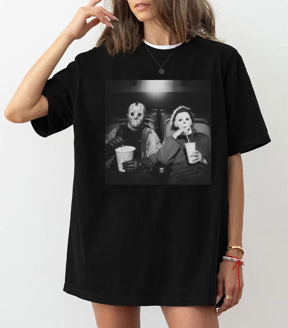 Comfort Colors Michael Myers and Jason Shirt, Michael Myers Halloween Sweatshirt, Jason Voorhees TShirt, Horror Movie Shirt, Meme Halloween Sweatshirt