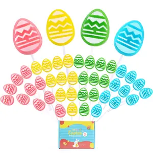 Easter Egg Lollipops Suckers,Individually Wrapped Bulk,Kid's Lollipops Candy for Easter Basket Stuffers,Party Favors & Holiday Gift Exchanges,8g Tropical Fruit Flavor 40 Pack