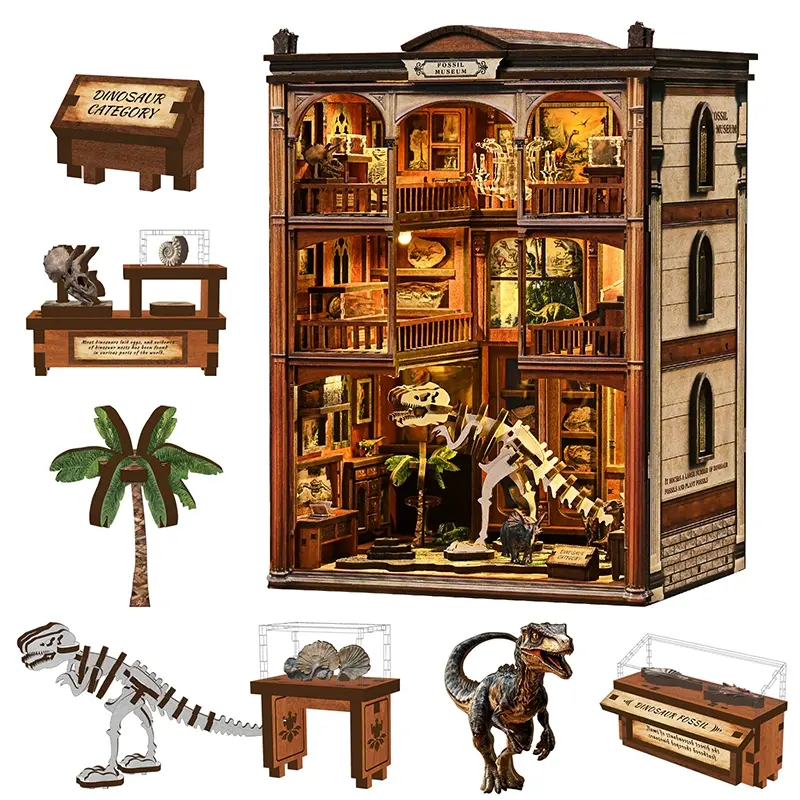 【Fossil Museum】 DIY hut 3D three-dimensional hand-assembled booklet toy house, Christmas gift toy house,book nook,mini house,doll house,wooden dollhouse kit,victorian dollhouse,miniature house kit,miniature kit,miniature furniture,dollhouse, Playhouse