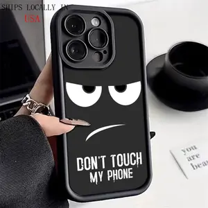 Suitable for various iPhone models, including 7, 8, X, XS,  11, 12, 13, 14, 15, 16, PLUS, PRO and MAX, a stylish mobile phone case that says "Don't touch my phone". It is an anti-shock silicone soft case with a simple design Protector Screen Protector