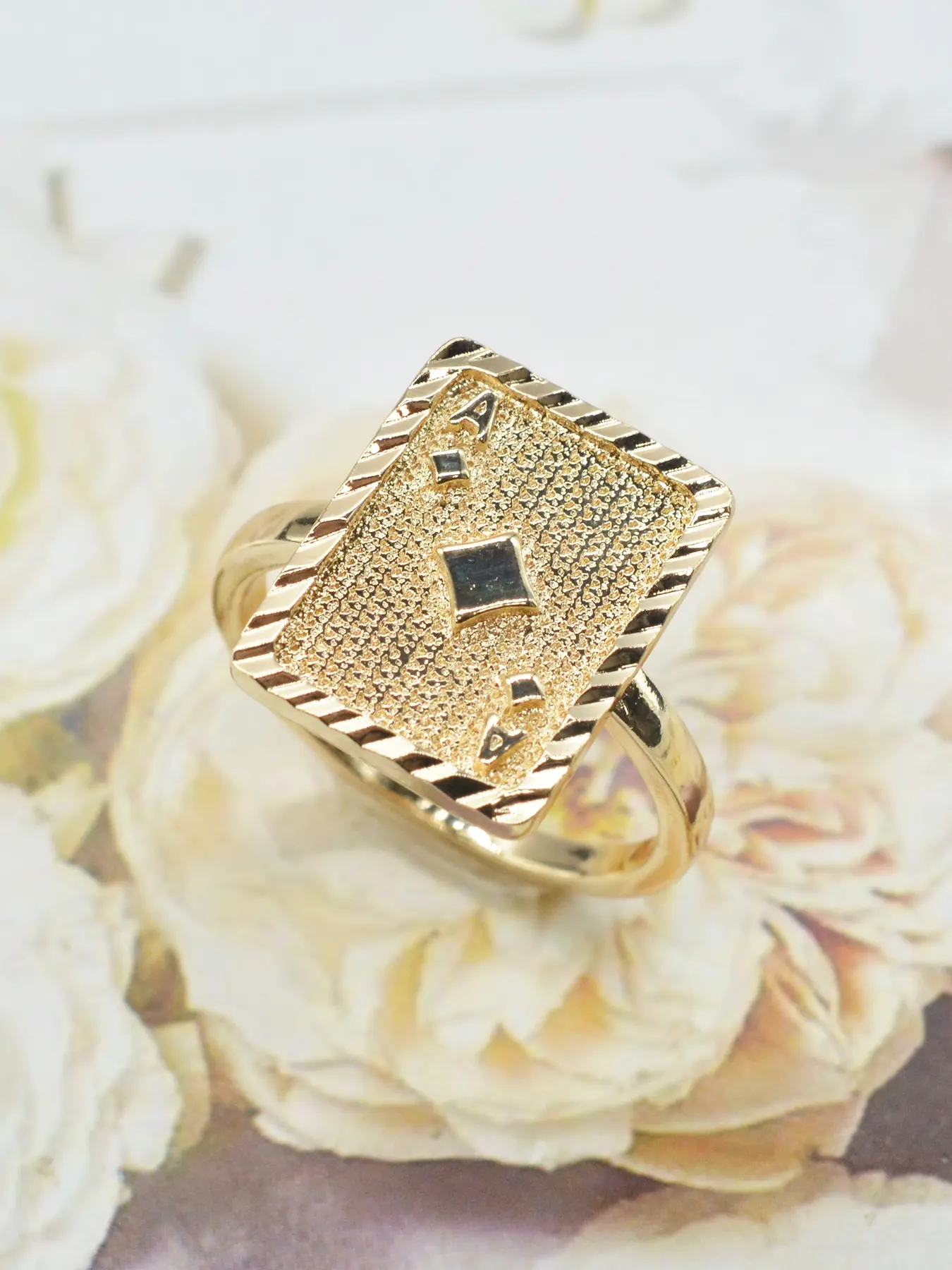 Men's Fashion Punk Style Poker Card Square Ring, Statement Multi Ring, Daily Party Wear, Christmas Halloween Easter Accessory, Best Gift for Boyfriend Father, Statement Rings
