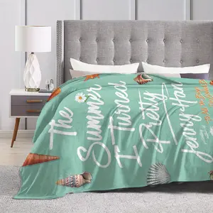 Book Cover Design Blanket - Soft Mint Green Flannel Pattern Blanket, Four Seasons Comfortable Indoor/Outdoor Blanket for Home, Camping, Travel, Office