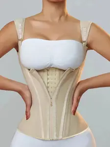 Women's Colombian Waist Belt, Sleeveless Latex Vest Style, Tummy Control & Back Support, Adjustable Shapewear for Daily Use