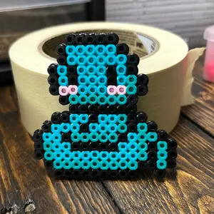 Cute snake keychain from Perler Beads