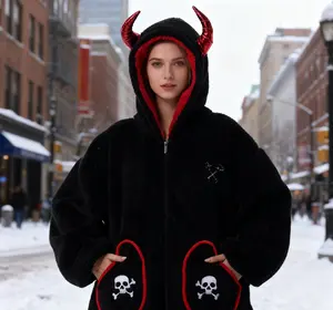 Little Devil Bodysuit with Bold Skull Design Long Sleeve Costume Soft Comfortable Snug Fit for Halloween Parties & Events Perfect for Special Occasions