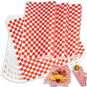 100 Pcs Wax Paper Sheets for Food, Ultra Grease Resistant Deli Paper Sheets, Sandwich Wrapping Papers for School Lunches, Food Basket Liners for BBQ and Festival, 11x11"