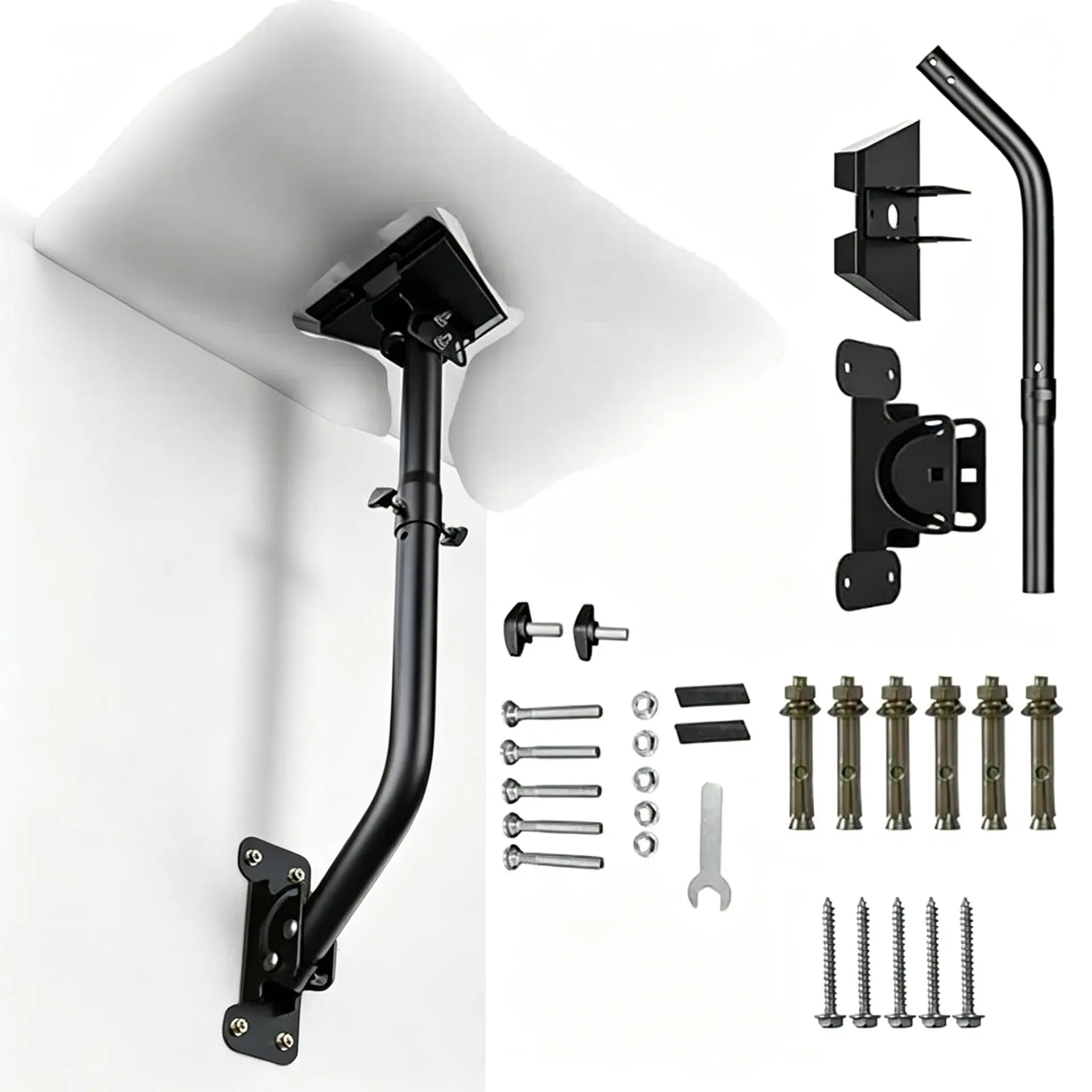 Adjustable Wall Mount Bracket for Starlink Gen 3, Metal Elbow Base,  Heavy Duty Wall Mount for Concrete & Wooden Walls, Easy Installation, Wall Mounting Screws, Sturdy Metal Bracket, Wall Mounted Bracket