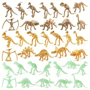 Realistic Jurassic Park Tyrannosaurus Rex Dinosaur Skeleton Toy, Triceratops Stegosaurus Pterodactylus Models, Educational Gift for Kids, Action Figures Set, Articulated Animal