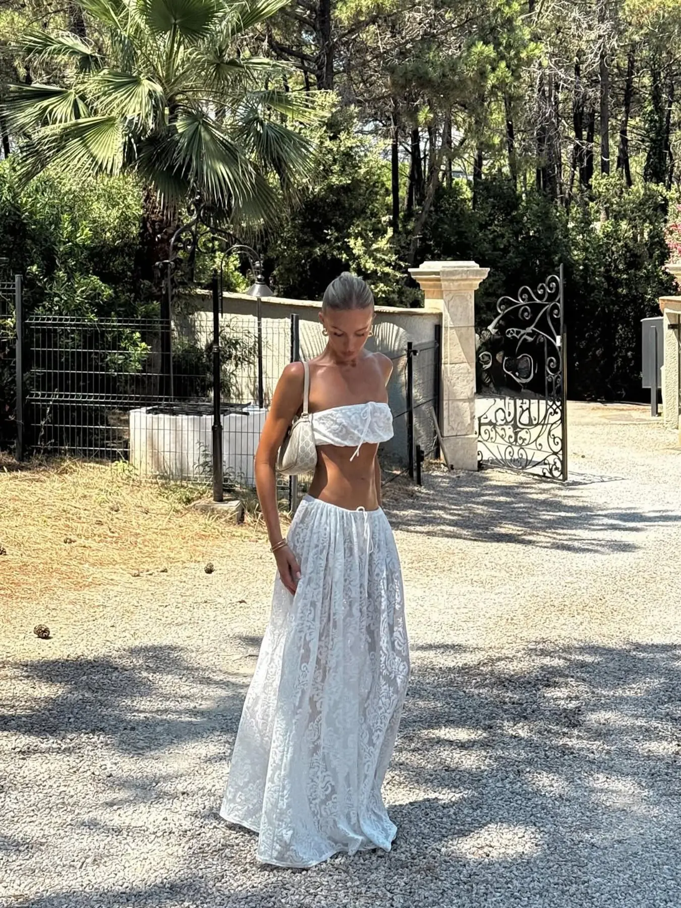 Fashion Casual Beach Vacation Lace Cut Out Fitted Crop Top and Long Skirt Set, Sleeveless Summer for Women, Womenswear, Stylish Chic Two-Piece Dress Outfits - TikTok Shop Fashion Casual Beach Vacation Lace Cut Out Fitted Crop Top and Long Skirt Set, Sleeveless Summer for Women, Womenswear, Stylish Chic Two-Piece Dress Outfits - TikTok Shop