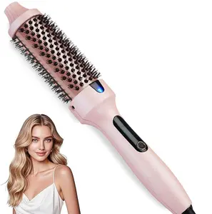 3-in-1 Curling Iron  Compact Heating Curling Iron  Straightener  Hair Dryer  Suitable for All Hair Types  Straightener/Curling Iron  Styling Tool  With LED Display  Automatic Ceramic Salon-Grade Curling Iron round brush look beautiful gift