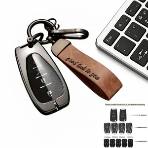 Luxury-Style Zinc Alloy Leather Keycase for Chevrolet - Universal Key Holder for All Models - Compatible with Overseas SUVs and Cars - Malibu, Cruze, Trailblazer, and Xpride Vehicle Key Chains Accessories