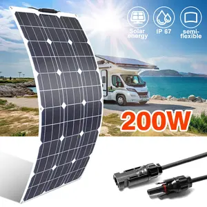 100W Semi-Flexible Solar Panel with MC4 Connectors  Monocrystalline Bendable Solar Charger for RV Boat Car Camper Off-Grid