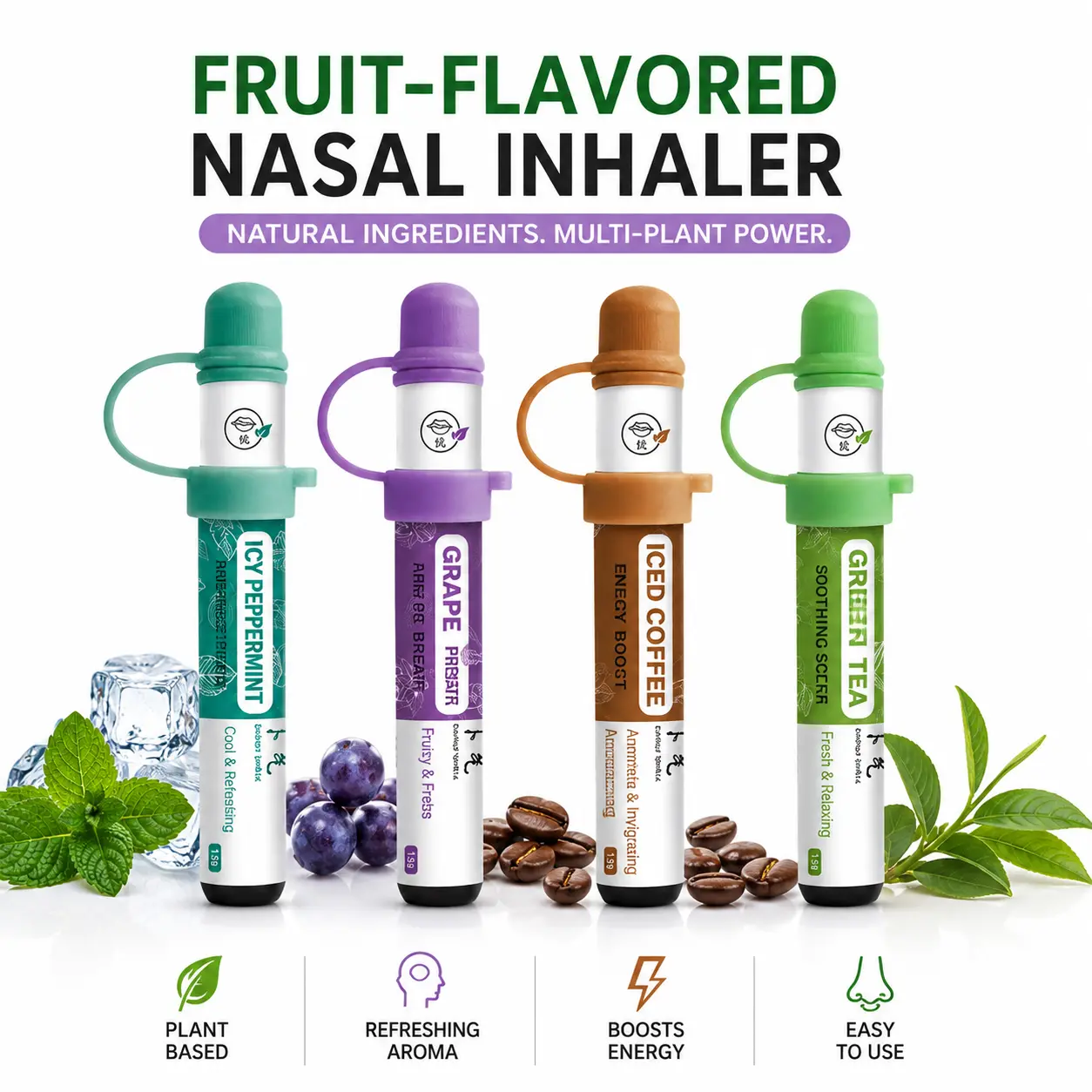 Natural Essential Oil Nasal Inhaler Stick (1 Count) - Aromatherapy for Sinus Comfort, Quick Energy Lift, Pocket-Sized for Travel