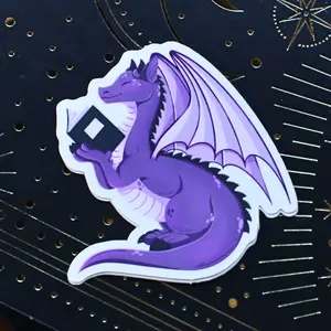 Reading Book Dragon Waterproof Sticker | Bookish Sticker | Gift for Readers