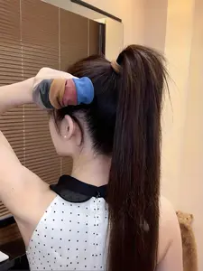 Elegant Women's Hairbands Coffee, Thick Seamless Elastic Ponytail Clips, Daily Wear Hair Accessory, Soft Fabric Daily Use Vintage Bohemian Style, Vintage Bohemian Look