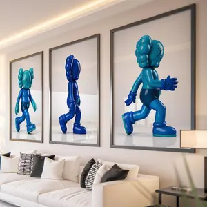 Blue KAWS Graffiti Hypebeast Poster Unframed Set with earth – 3 Piece Printable Wall Art | Hypebeast Toys, Sneaker Poster Unframed