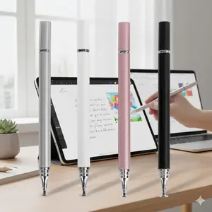 Stylus Pen for iPad iPhone Android Tablets, Dual Function Touch Screen Capacitive Pen with Ballpoint Tip, Precision Drawing Writing Note Taking, Portable Digital Pencil for Students Artists, Touchscreen Pen