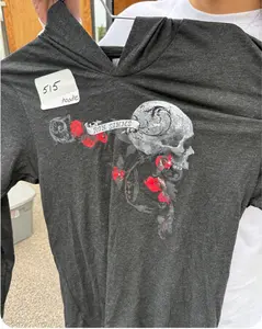 SIMMS Skull w/Vine Hoodie#515 Sturgis-Women -Grey