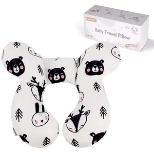 Baby Neck Pillow, Upgraded Baby Support Pillow,Babies Head Pillow,Neck Support Pillow for for Car Seat,Pushchair,Travel (Bear)
