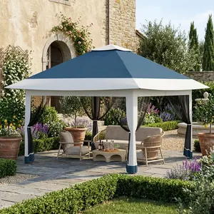 Easy Pop Up Outdoor Gazebo Canopy Tent 12x12 – Quick Setup, Weather-Resistant, Mosquito Netting, Ideal for Backyard, Patio, Garden – Includes 4 Sandbags, Wheeled Storage Bag
