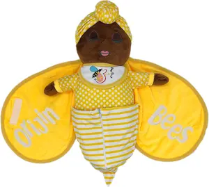 Orijin Bees Nu'Bees Plush Baby Dolls - Yellow Soft Plush Doll Bee Swaddle