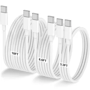 USB-C to USB-C Charger Cable, Fast-Charging Data Cable, USB-C Power Cord Compatible with Cellphone, Smartphone, iPhone 16/15 Pro/Plus/Pro Max, Galaxy S24/S23/S22, iPad Pro/Air and More