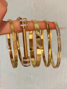 Exquisite Classic Fashion Bracelet Jewelry Set, Stainless Steel Fashion Eternal Layered Design Lightweight Stackable Bracelets, Suitable for Birthday Gifts and Daily Life  His and Hers Gifts