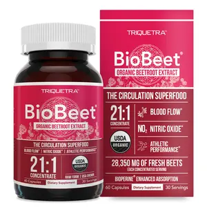 BioBeet Organic Beetroot Capsules - Max Strength 21:1 Concentrate - Enhanced Absorption with BioPerine -Energy Support Healthcare Dietary BioBeet Organic Beetroot Capsules - Max Strength 21:1 Concentrate - Enhanced Absorption with BioPerine -Energy Support Healthcare Dietary