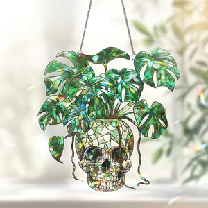 Plant Halloween Decor, Spooky Decor Art, Halloween Suncatcher Ornament