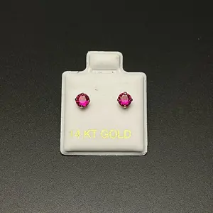 14k Gold 4mm Circle Stud Screw Back Earrings in Multiple Colors Perfect Gift for Any Month