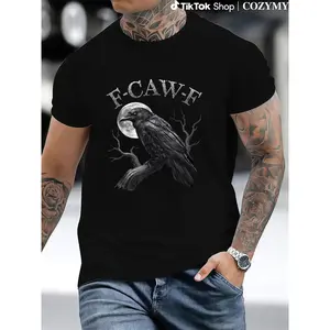 100% Cotton Crow, F-Caw-F Funny moon Gothic Adult Humor T-Shirt