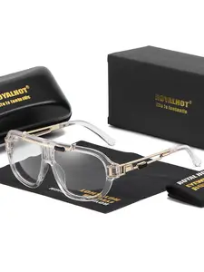 1 Pair Royalhot Unisex Square Full Frame Fashion Sunglasses, Airy Frames, Gentle Impression UV400