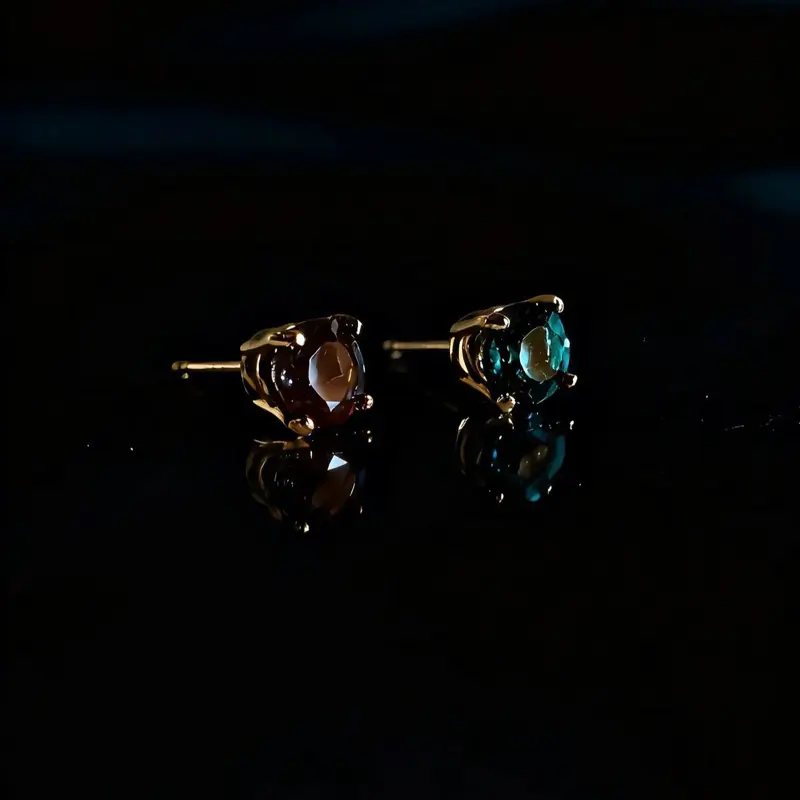 14k Gold Alexandrite Studs Earrings, Unique Elegant Minimalist Classic Earrings for Daily Wear
