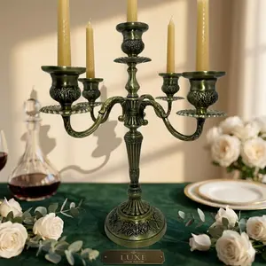 Vintage Bronze Branch Candle Holder, Metal Carved Candle Stand, Perfect for Wedding, Valentine's Day, Easter, Thanksgiving, Home Table Decor