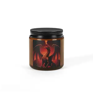 Dragon Fire Scented Candle Fantasy Home Decor Mythical Dragon Gift Amber Jar Candle Hand-poured Soy Wax Dungeons and Dragons Candle Glass Christmas Ornaments Aroma Perfume Cozy Decoration