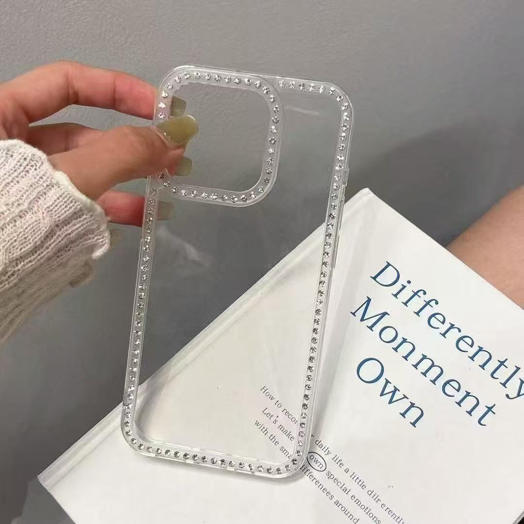 【Fashion iPhone Case】Bling Diamond Rhinestone Clear Phone Case, 3D Glitter Sparkle Gem Design, Soft Silicone Shockproof Anti-Scratch Cover, Cute Girly Protective Case for iPhone 12-17 Pro Max Plus