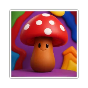 Cute Mushroom Kiss-Cut Stickers for Kids, Fun Decals for Laptops, Colorful Wall Art, Playful Gift for Nature Lovers, Kids Party Favors