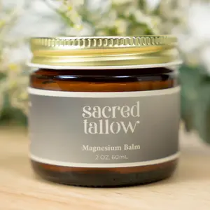 2 OZ Magnesium Balm – 100% Grass-Fed & Organic Handcrafted in the USA Heal Dry Cracked Skin Naturally Nutrients to Soothe Nourish Protect