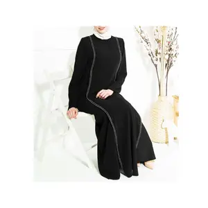 Middle Eastern Long Dress Round Neck Loose Long Sleeve Long Dress Elegant Temperament