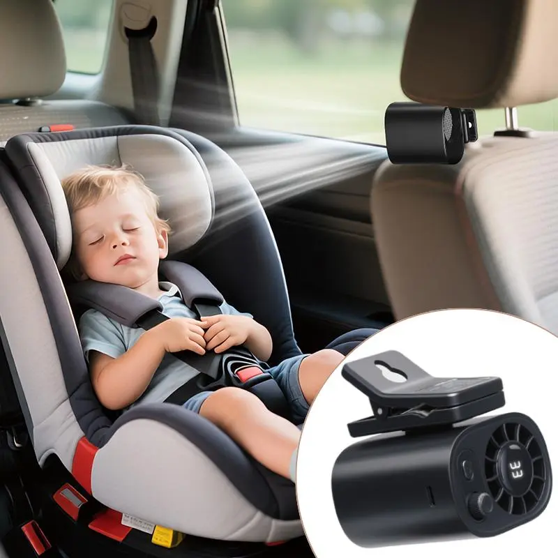 【SummerFinds】Joytutus 2026 Clip-On Car Fan, Portable Mini Cooling Fan for Cars, 360° Rotatable, 100 Adjustable Speeds, LED Display, USB Rechargeable, 16℃ Semi-Cooling, 20Hr 3000mAh Battery, Automotive Electrical Appliance Accessory, Portable Fans