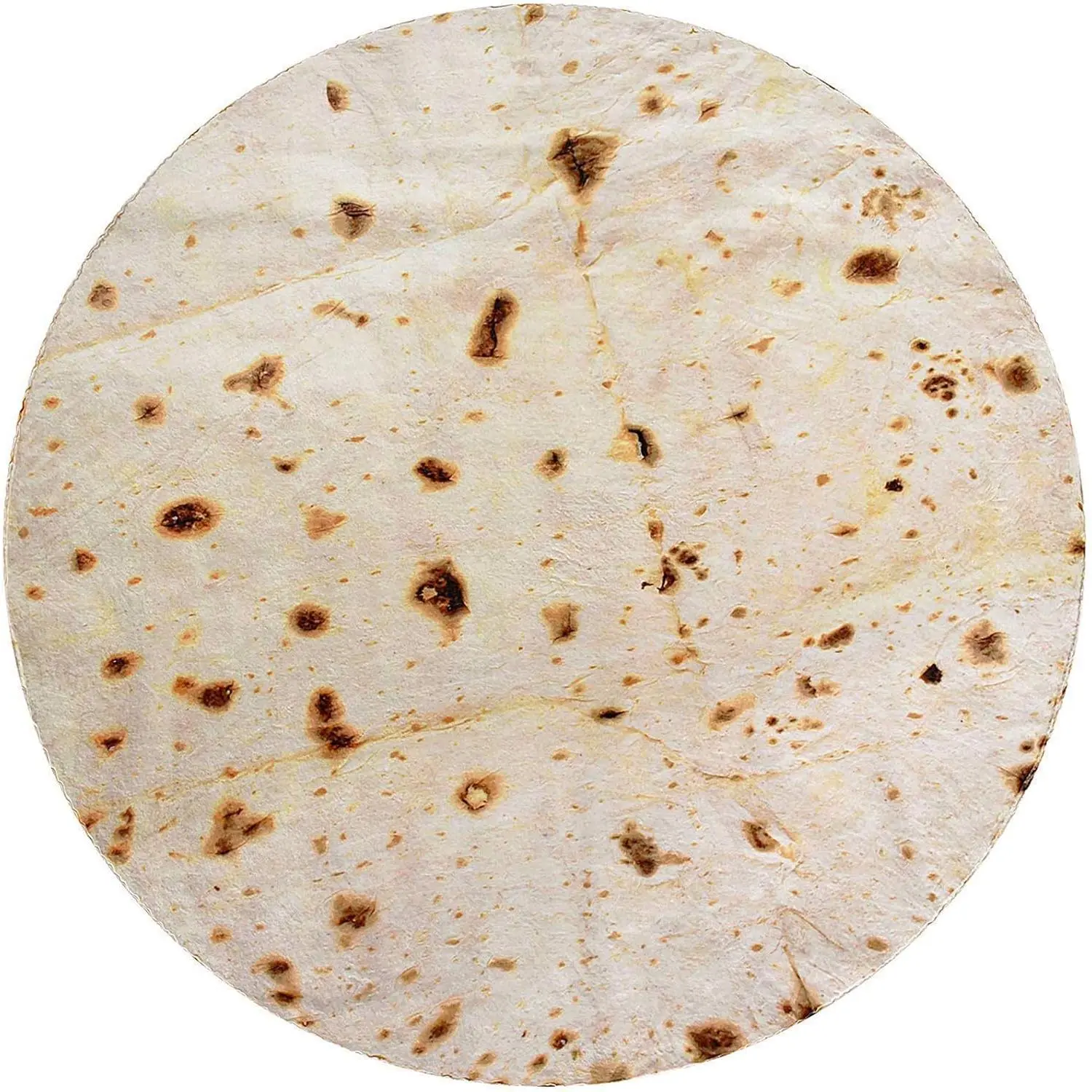 Burritos Tortilla Throw Blanket, Double Sided Giant Flour Novelty Blankets for Your Family, 285 GSM Soft and Comfortable Flannel Taco Blanket.(Beige,  inches)