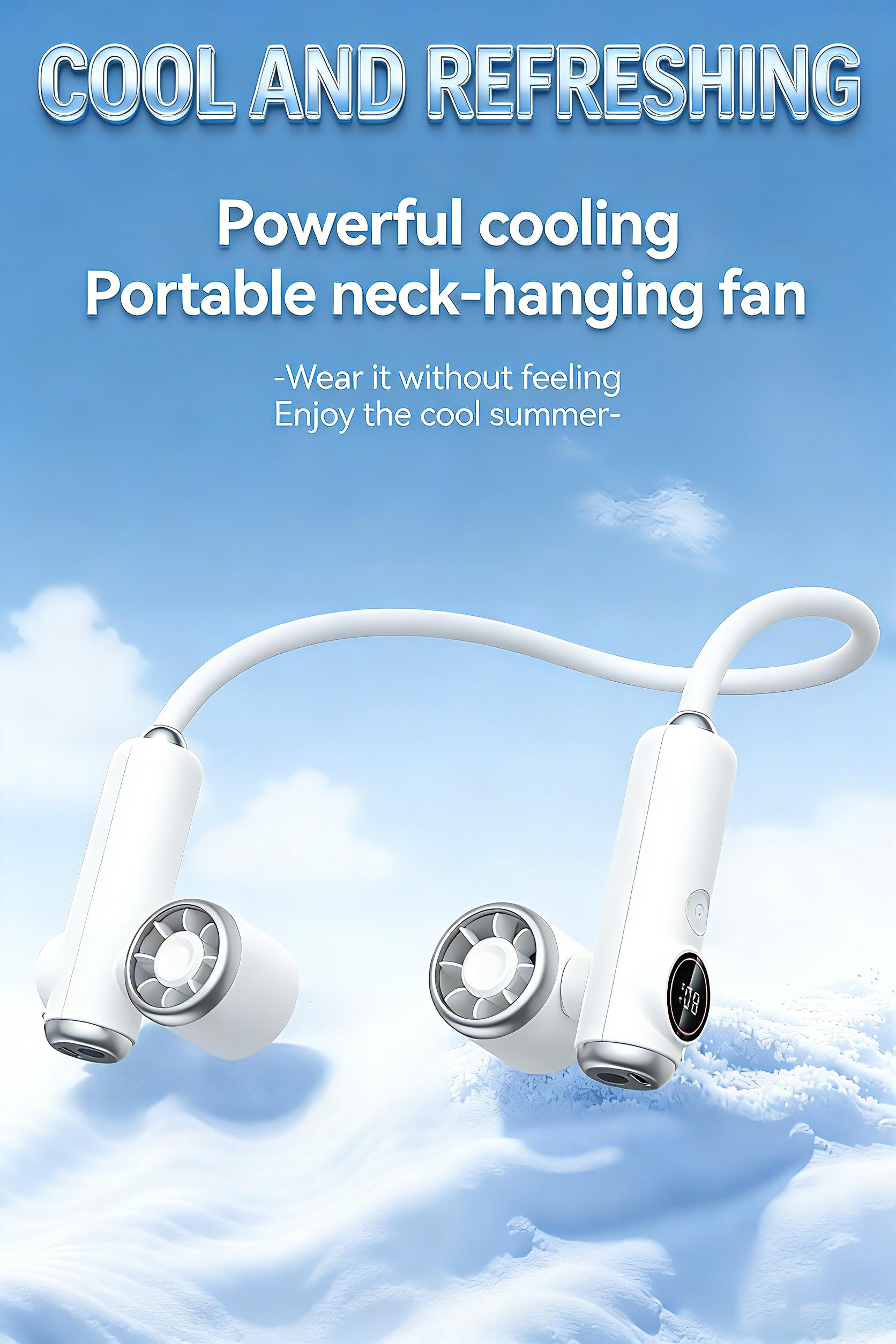 [Summervibes] Tukio 2026 New 5-Speed Magnetic Neck Fan, Wearable Personal Cooling Fan, Detachable & Foldable Rechargeable Fan with 360° Adjustable Airflow for Summer Travel & Outdoor Use,dorm essentials,home essentials tiktokshopbacktoschool