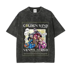 JoJo's Bizarre Adventure Themed Graphic American Made Pure Cotton T Shirt High Quality 100% Cotton Street Style Relaxed Fit Drop Shoulder Short Sleeve Crew Neck Summer Medium Length