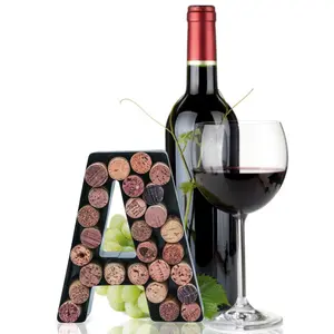 Made Easy Kit Wine Cork Holder Decorative Metal Monogram Letter for Wine Corks - Easy Mount kit Included 7" x 5.5" x 2"
