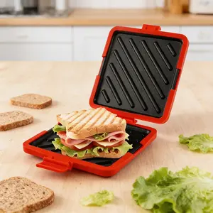 Microwave Sandwich Tray Non-Stick Food Grade Bread Baking Pan, Adjustable Microwave Power and Time, Suitable for Bacon, Wings, Steaks, Ham, Sandwiches, Sandwich Maker