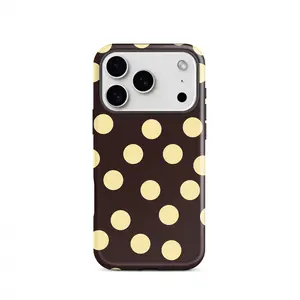 Yellow Dots Stylish Simple Phone Case for iPhone 17 16PM 15PM 13 1 12 11 PC Material Glossy Finish|Aesthetic Style birthday christmas halloween excellent gift caprisun female